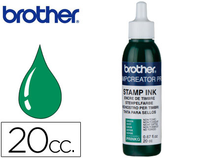 TINTA PARA REENTINTADO VERDE 20 CC PARA CARIMBOS AUTOMATICOS BROTHER