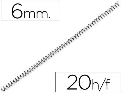 ESPIRAL METALICO YOSAN PRETO PASSO 64 5:1 6 MM CALIBRE 1,00MM
