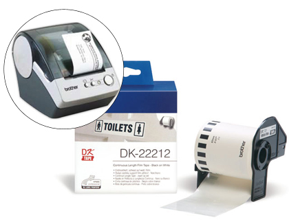 ETIQUETAS CONTINUAS BROTHER DK22212 BRANCO 62MM X15,24 MT PELICULA PLASTICA