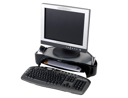 SUPORTE FELLOWES PARA MONITOR COM TABULEIRO PARA DOCUMENTACAO SUPORTA ATE 18 KG - 480 X 330 X 105 MM
