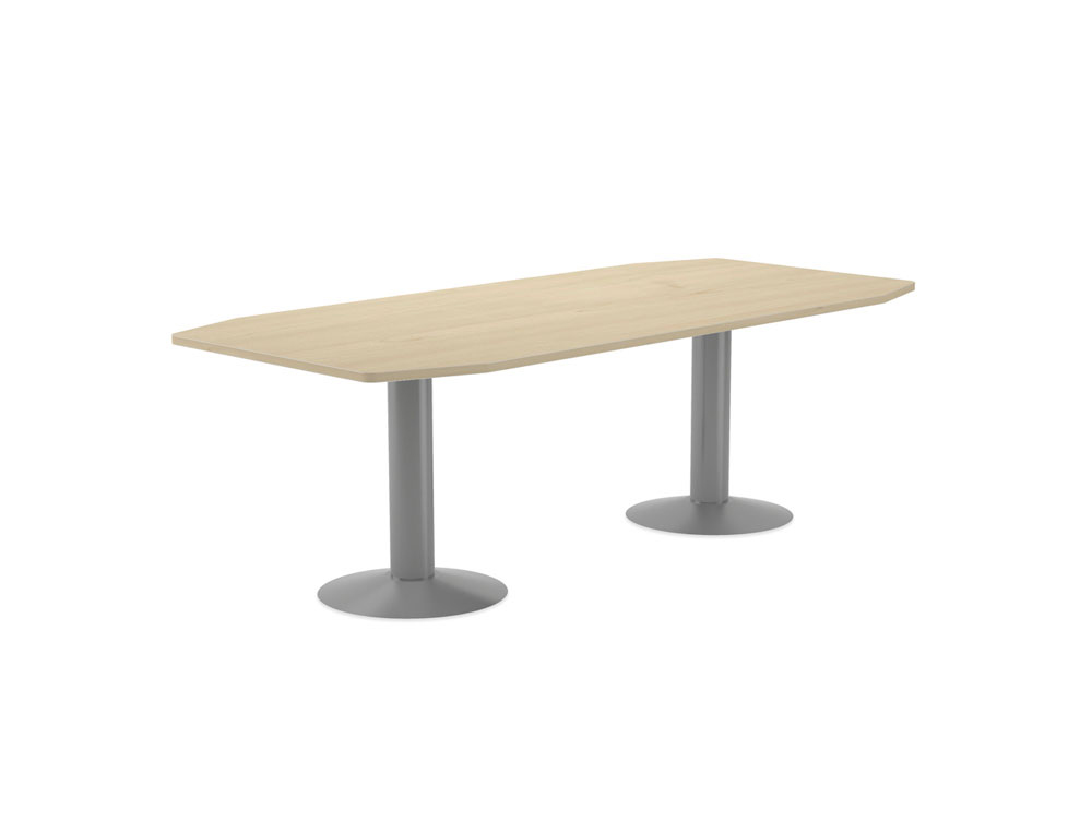 MESA DE REUNIAO ROCADA MODELAR MEETING 220 X 100 CM ACABAMENTO ALUMINIO/FAIA