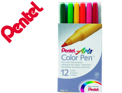 MARCADOR PENTEL S360 FELTRO CARTEIRA C/12