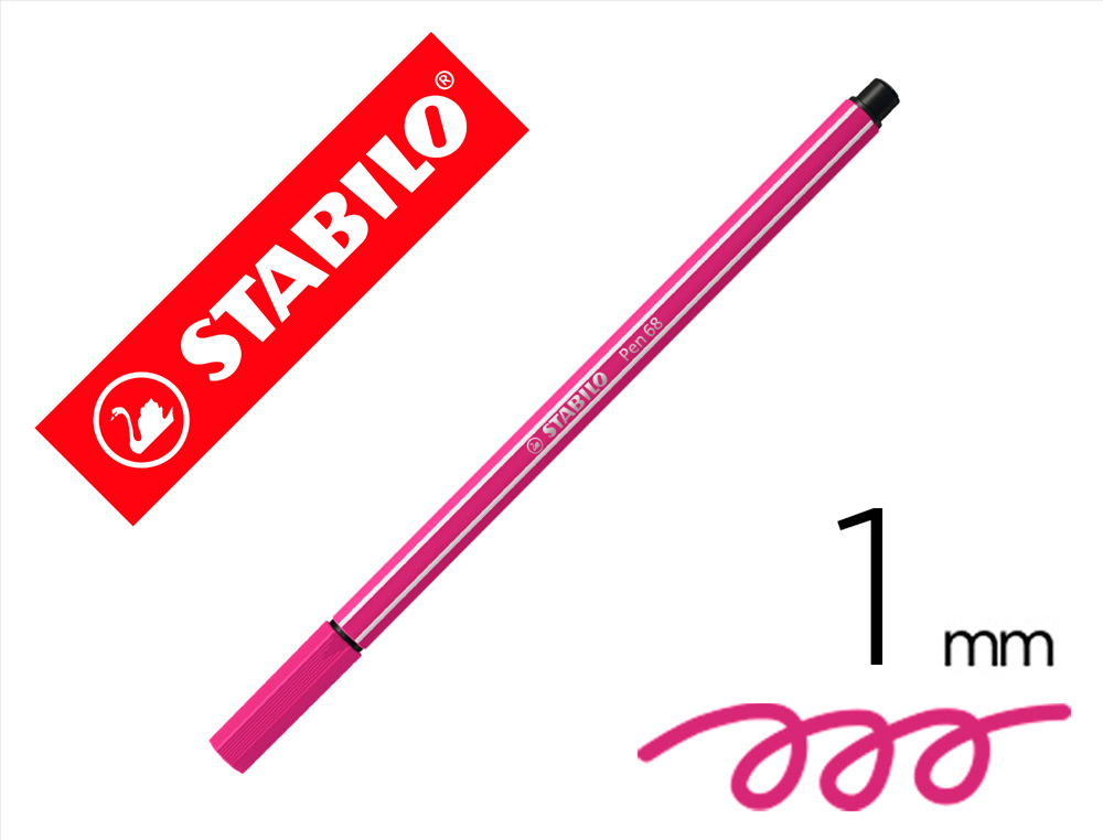 MARCADOR STABILO AGUARELAVEL PEN 68 ROSA 1 MM
