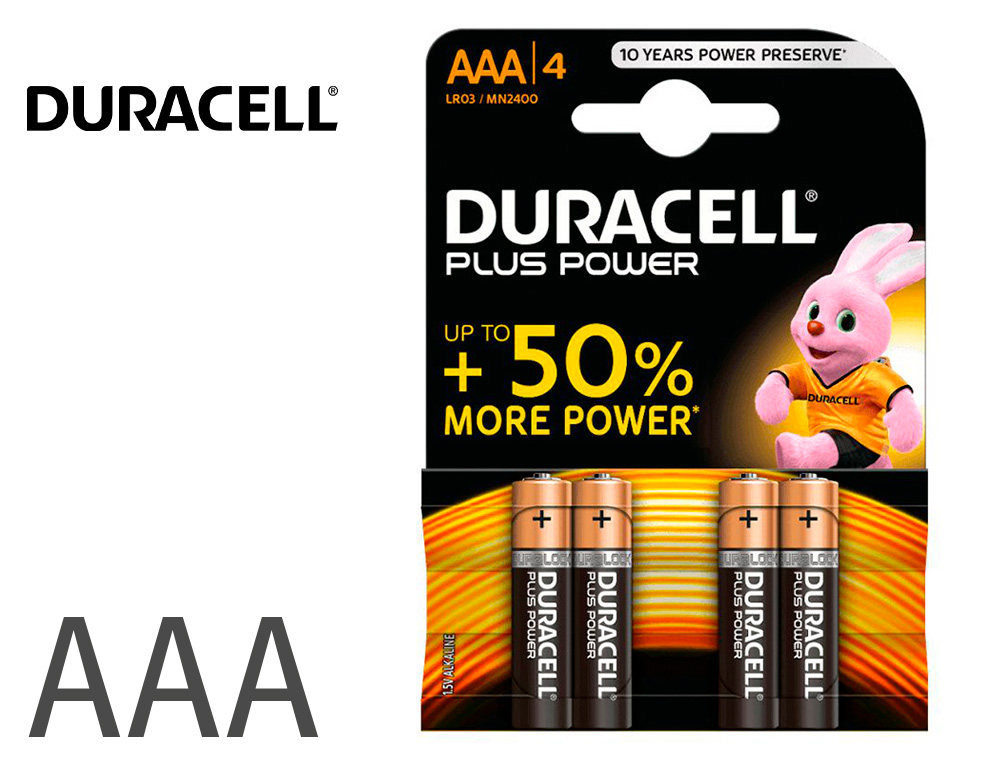 PILHA DURACELL ALCALINA PLUS AAA BLISTER COM 4 UNIDADES