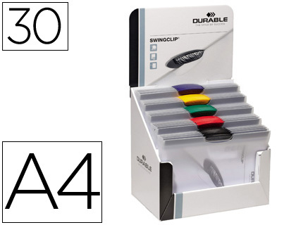 BOLSA DOSSIER SWINGCLIP COM CLIP LATERAL E GIRATORIO DIN A4 CAPACIDADE 30 FOLHAS CORES SORTIDAS
