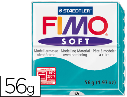 PASTA PARA MODELAR STAEDTLER FIMO SOFT 56 GR COR VERDE MENTA