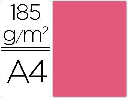 CARTOLINA GUARRO DIN A4 FUCSIA 185 GR PACK DE 50 FOLHAS