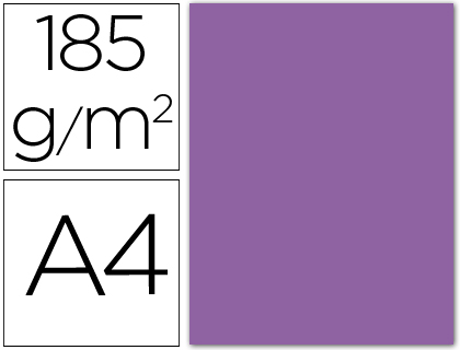 CARTOLINA GUARRO DIN A4 VIOLETA 185 GR PACK DE 50 FOLHAS