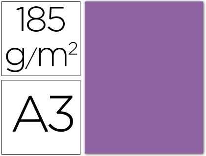 CARTOLINA GUARRO DIN A3 VIOLETA 185 GR PACK DE 50 FOLHAS