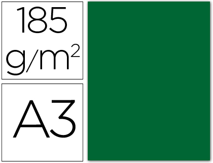 CARTOLINA GUARRO DIN A3 VERDE ESCURO 185 GR PACK DE 50 FOLHAS