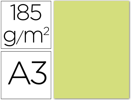 CARTOLINA GUARRO DIN A3 VERDE MA 185 GR PACK DE 50 FOLHAS