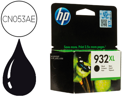TINTEIRO HP 932 XL PRETO CN053AE OFFICEJET 6100/6600 CAPACIDADE DE 1000 PAG