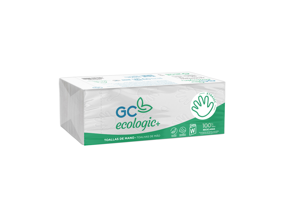 TOALHETE DE PAPEL PARA MAOS ECOLOGICA -22,5X31 CM 2 FOLHAS PACK COM 144 UNIDADES