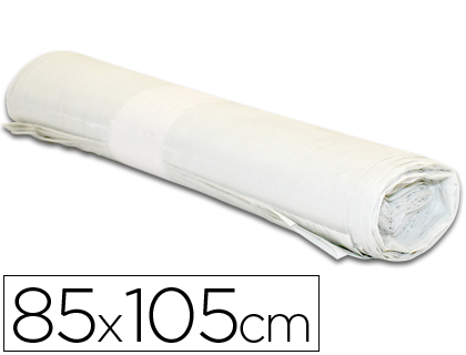 SACO DE LIXO INDUSTRIAL BRANCO 85X105CM GALGA 110 ROLO DE 10 UNIDADES