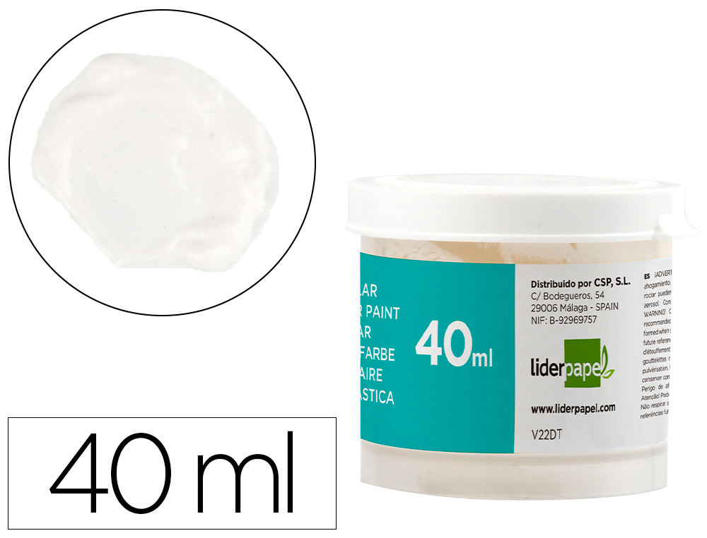 GUACHE LIDERPAPEL ESCOLAR 40 ML BRANCO