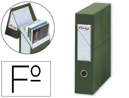 CAIXA DE TRANSFERENCIAS PARDO CARTAO FORRADO OLLAO LOMBADA DIN A4 80 MM COR VERDE 335X250X80 MM