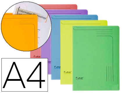 BOLSA DOSSIER EXACOMPTA EM CARTOLINA DIN A4 290 GR PACK DE 5 UNIDADES CORES SORTIDAS