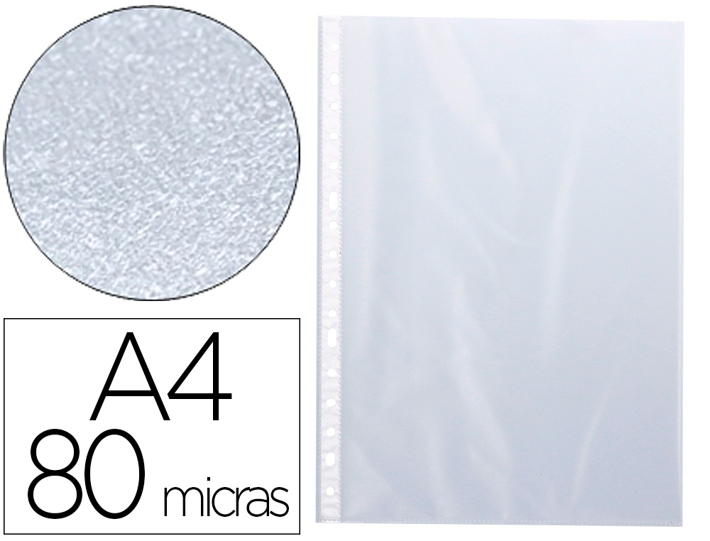 BOLSA CATALOGO/MICA Q-CONNECT DIN A4 80 MICRONS MARTELADA CAIXA DE 100 UNIDADES