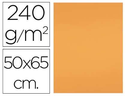 CARTOLINA LIDERPAPEL 50X65 CM 240 GR TANGERINA PACK DE 25 UNIDADES