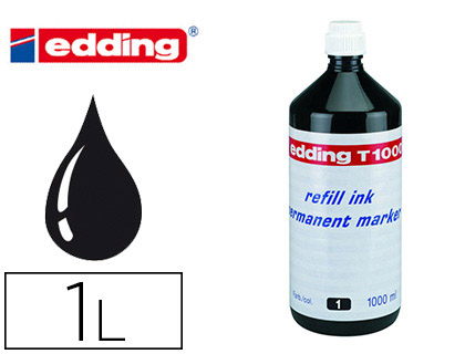 TINTA MARCADOR EDDING T-1000 PRETO FRASCO DE 1 LITRO
