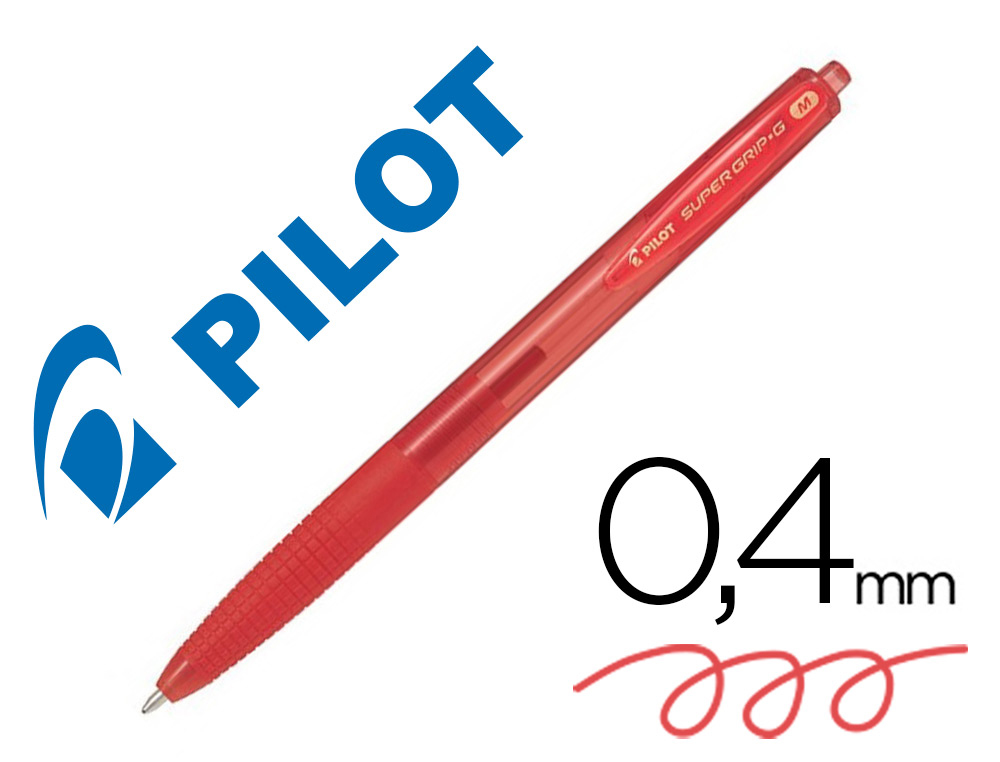 ESFEROGRAFICA PILOT SUPERGRIP G ROJO RETRATIL SUJEICAO DE BORRACHA TINTA BASE DE OLEO