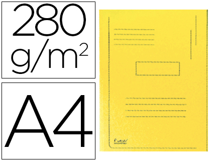 CLASSIFICADOR EXACOMPTA CARTOLINA RECICLADA DIN A4 AMARELO 280GR COM 2 ABAS INTERIOR