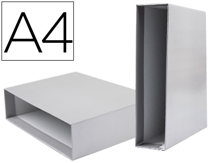 CAIXA PARA PASTA DE ARQUIVO DE ALAVANCA LIDERPAPEL DOCUMENTA DIN A4 LOMBADA 75 MM CINZA