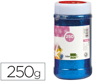 PURPURINA LIDERPAPEL FANTASIA COR AZUL METALIZADO FRASCO DE 250 GR