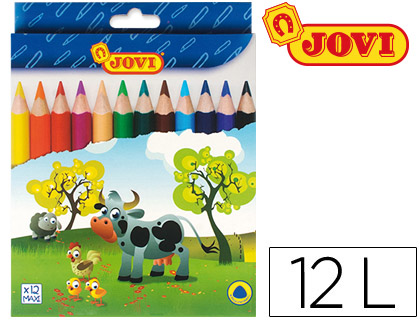 LAPIS DE COR JOVI MAXI TRIANGULARES ESTOJO DE 12 CORES SORTIDAS