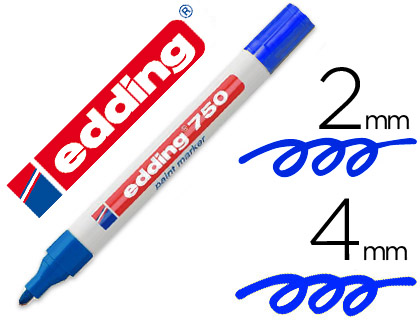 MARCADOR EDDING PONTA DE FIBRA 750 AZUL PONTA REDONDA 3,5 MM