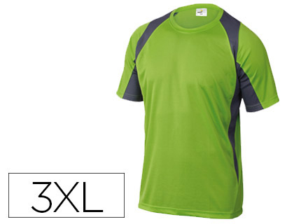 T-SHIRT DELTAPLUS POLIESTER MANGA CURTA COLARINHO REDONDO TRATAMENTO SECAGEM RAPIDA COR VERDE-CINZA TAMANHO XXXL