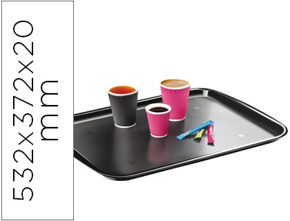 BANDEJA CEP APTA PARA ALIMENTOS EMPILHAVEL POLICARBONATO PRETO 532X372X20 MM
