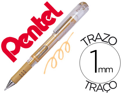 ROLLER PENTEL HYBRID GEL K230M PONTA DE 1,0 MM COR OURO