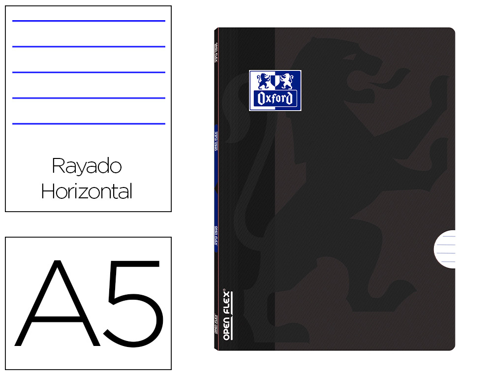 CADERNO AGRAFADO OXFORD OPENFLEX DIN A5 48 F PAUTADO COR PRETO