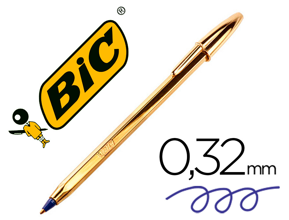 ESFEROGRAFICA BIC CRISTAL CELEBRATION OURO TINTA AZUL UNIDADE