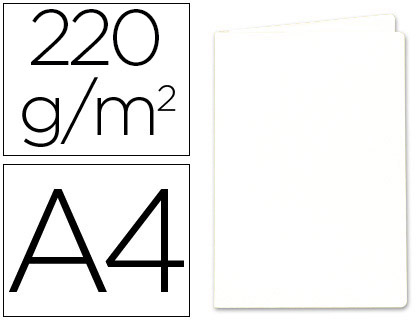 CLASSIFICADOR EXACOMPTA EM CARTOLINA DIN A4 BRANCO 220 GR