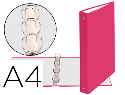 PASTA EXACOMPTA DE 4 ANEIS 30MM REDONDOS A4 CARTAO FORRADO ROSA