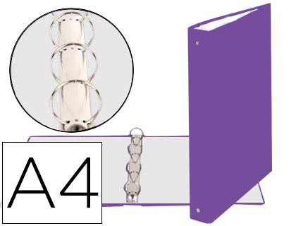PASTA EXACOMPTA DE 4 ANEIS 30MM REDONDOS DIN A4 CARTAO FORRADO ROXO