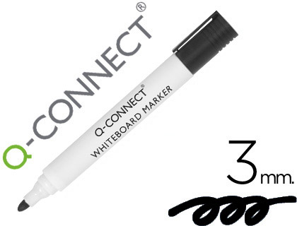 MARCADOR Q-CONNECT QUADRO BRANCO PRETO PONTA REDONDA 3.0 MM