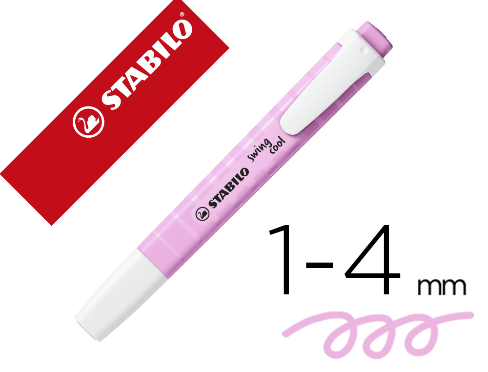 MARCADOR FLUORESCENTE STABILO SWING COOL PASTEL FUCSIA GELADO