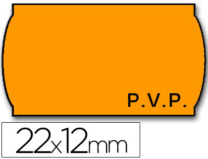 ROLO DE ETIQUETAS ADESIVAS METO ONDULADAS 22 X 12 MM PVP REMOVIVEL - LARANJA FLUORESCENTE ROLO 1500