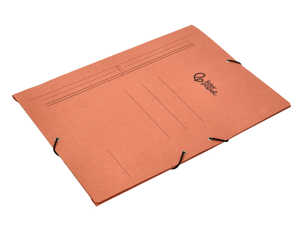 PASTA DE ELASTICOS LIDERPAPEL, FOLIO, COM ABAS, COURO