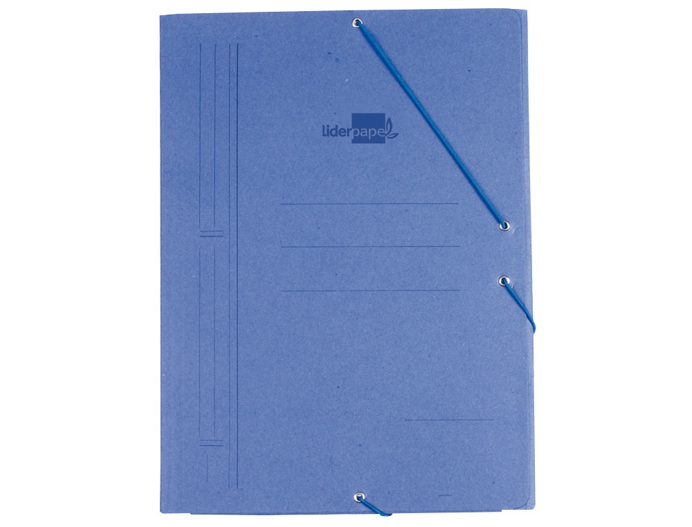 PASTA DE ELASTICOS LIDERPAPEL, FOLIO, SIMPLES, AZUL