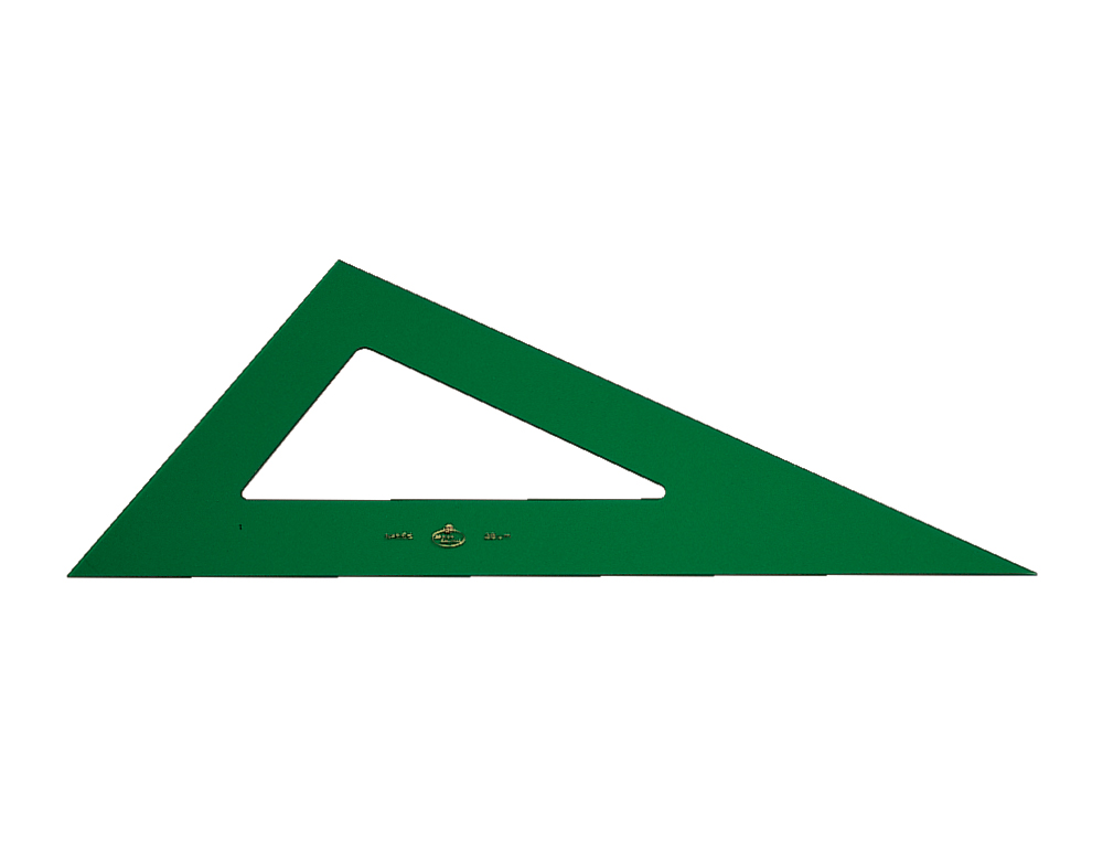 ESQUADRO PLASTICO VERDE TRANSP 25 CM