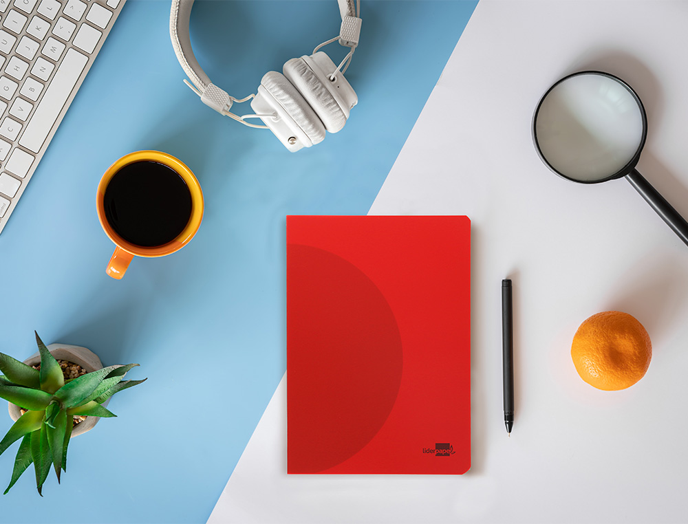 CADERNO AGRAFADO LIDERPAPEL 360 CAPA DE PLASTICO DIN A5 48 F 90 GR LISO SEM MARGEM CORES SORTIDAS