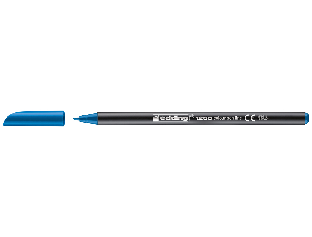 MARCADOR EDDING 1200 PONTA DE FIBRA REDONDA TRACO 1 MM N.10 AZUL CLARO