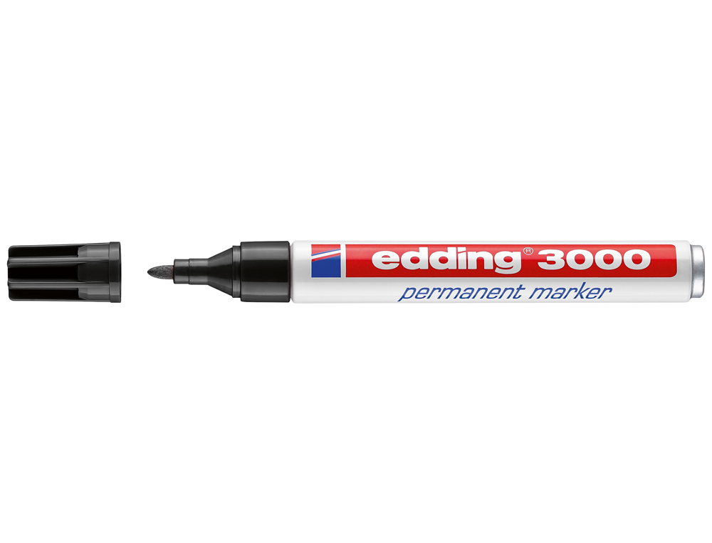 MARCADOR EDDING 3000 PRETO PERMANENTE-PONTA REDONDA 3 MM