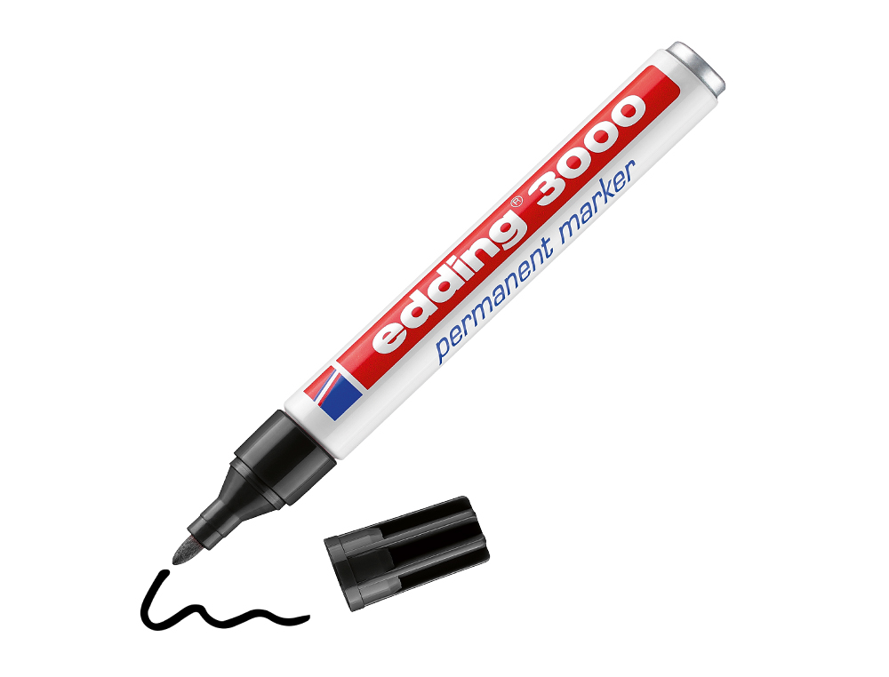 MARCADOR EDDING 3000 PRETO PERMANENTE-PONTA REDONDA 3 MM