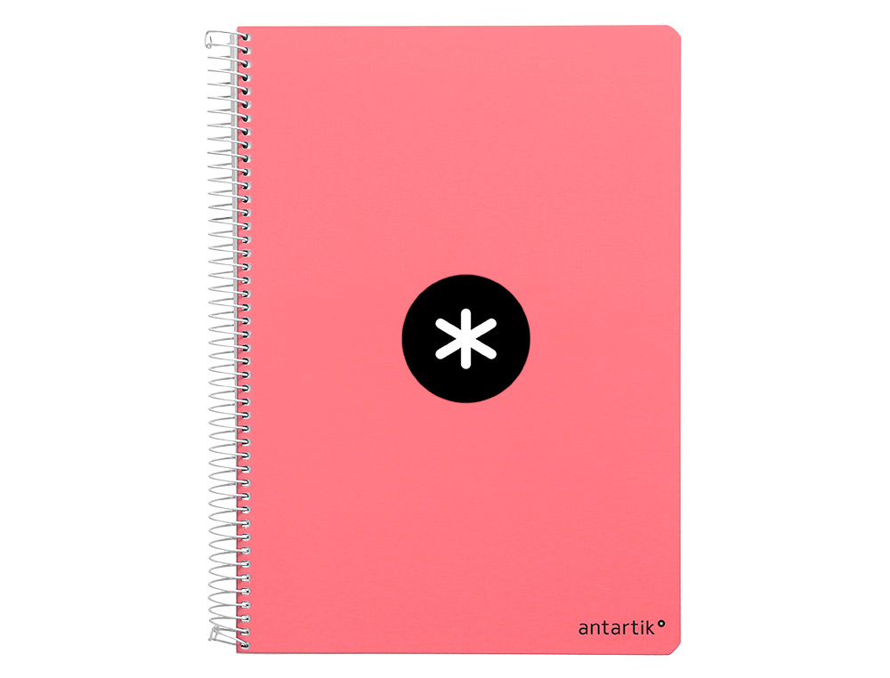 CADERNO ESPIRAL LIDERPAPEL DIN A4 ANTARTIK CAPA DURA 80 F 100 GR QUADRICULA 5 MM COM MARGEM COR CORAL