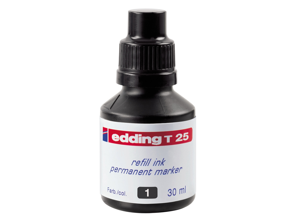 TINTA MARCADOR EDDING T-25 PRETO -FRASCO DE 30 ML